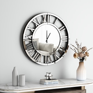 Round Wall Clock- Modern Clocks Mirrored Wall Decor
