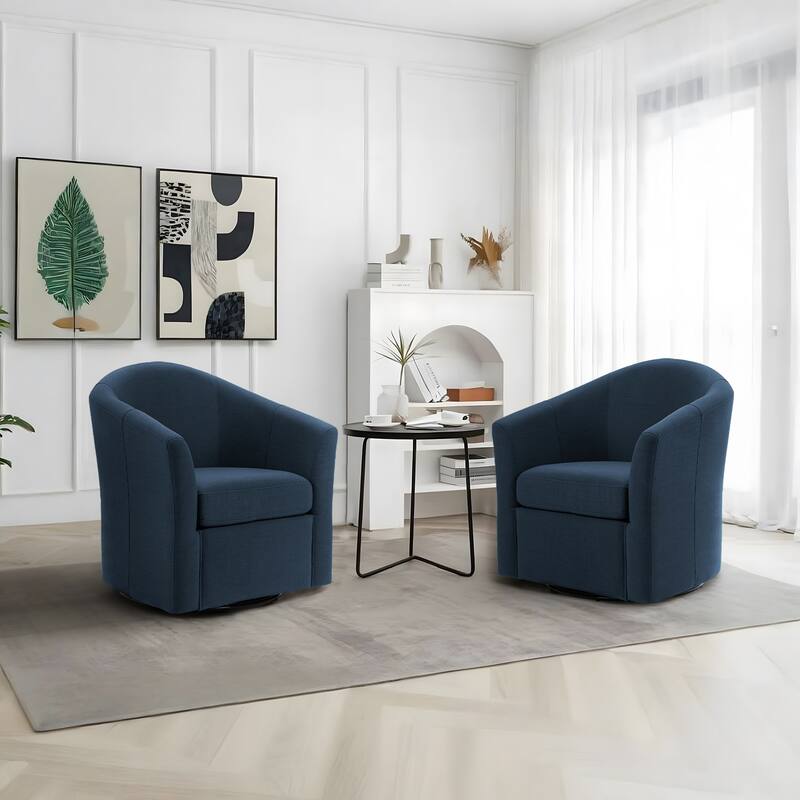 Anna 30"W Swivel Barrel Accent Chair Set of 2