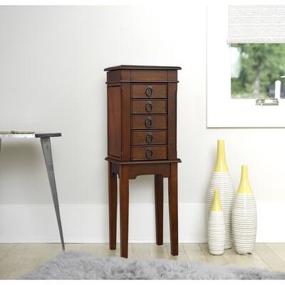 Hives & Honey Meg Walnut Jewelry Armoire - 11.5"w x 8.5"d x 34"h