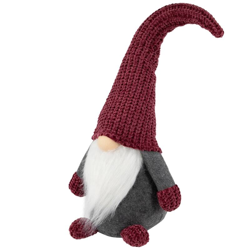 18" Purple and Gray Standing Gnome Christmas Decoration