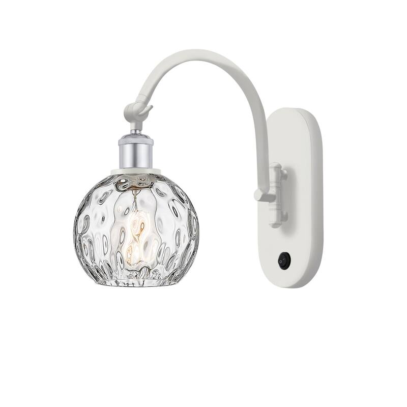 Innovations Lighting 518-1W-12-6 Athens Sconce Athens 12" Tall Wall - White and Polished Chrome / Clear Water Glass
