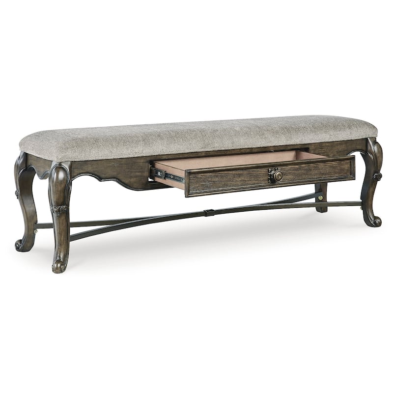 Signature Design by Ashley Maylee Dark Brown 63" Dining Bench - 63.25"W x 17.5"D x 20.25"H