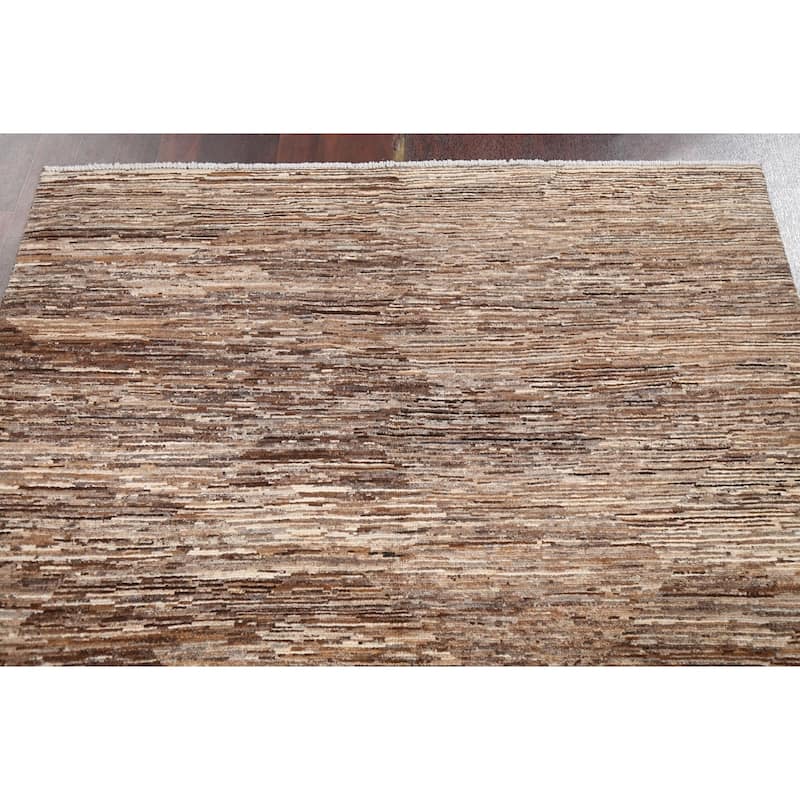 Contemporary Gabbeh Kashkoli Area Rug Wool Hand-knotted Foyer Carpet - 4'9" x 6'8"