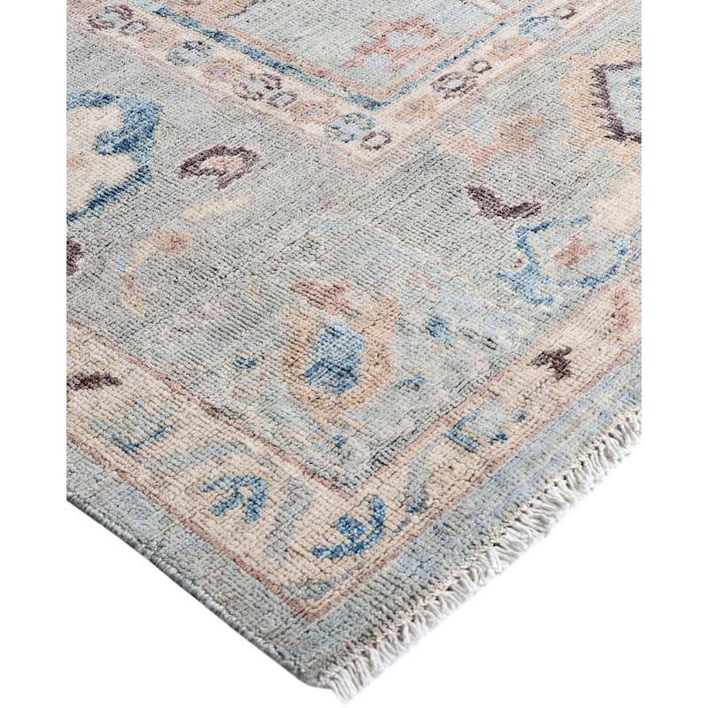 Oushak One-of-a-Kind Hand-Knotted Area Rug - Blue - 8' 2" x 9' 7"