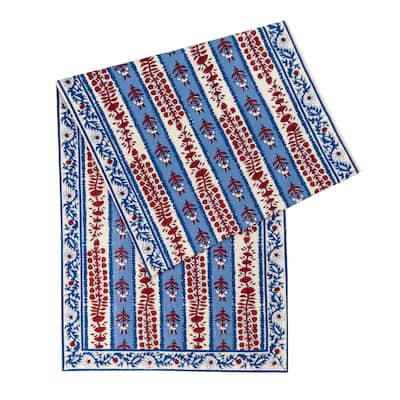 Couleur Nature Provence Avignon Runner - Red/Blue - 16" x 90" - 16 x 90