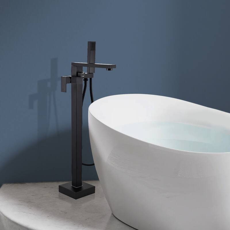 Topcraft Floor Mounted Bathtub Filler with Handheld Showerhead