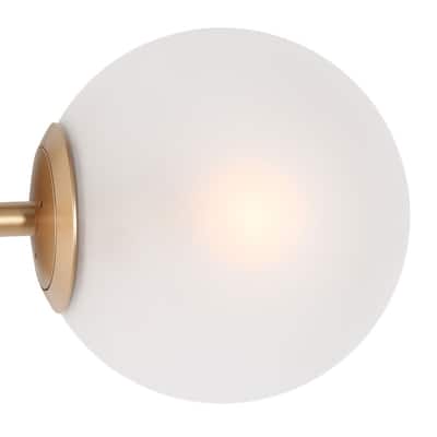 Modern 2-light Globe Wall Sconces Gold Frosted Glass Bathroom Vanity Lights - L 18"x W 7"x H 5.5"
