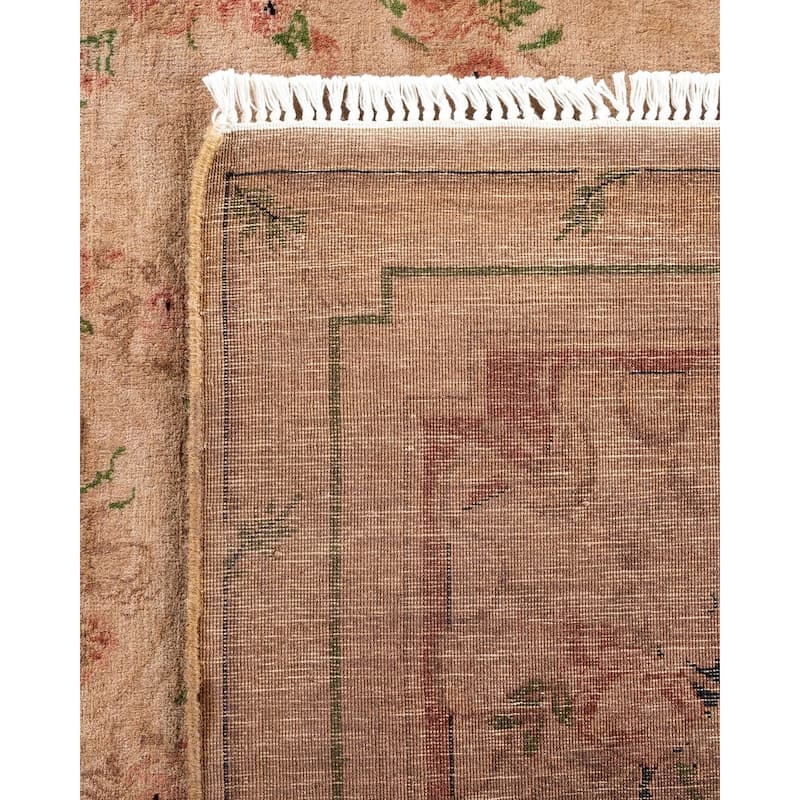 Overton Hand Knotted Wool Vintage Inspired Modern Contemporary Overdyed Beige Area Rug - 4' 1" x 6' 3"