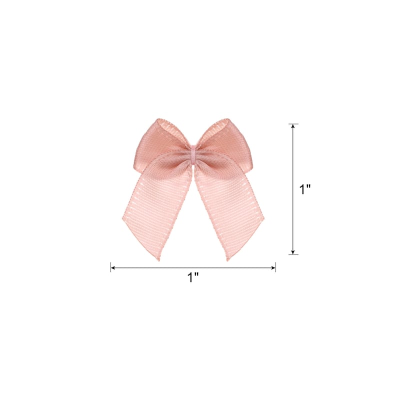 Mini Ribbon Bow 1" Mini Fabric Satin Ribbon Flower Bows for Craft DIY - Pale Mauve - 100Pcs