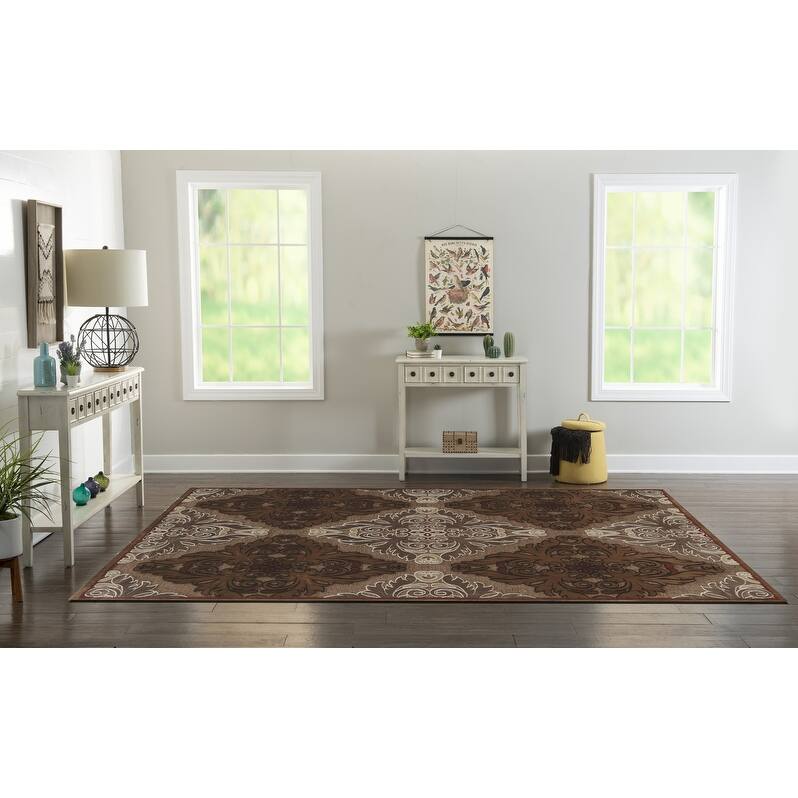 Chenille Structure Damask Rug Collection