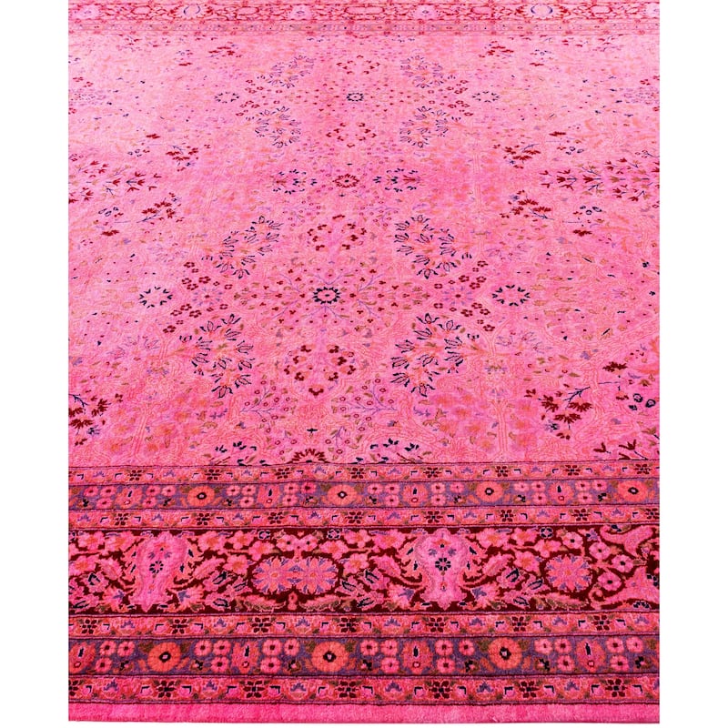 Overdyed One-of-a-Kind Hand-Knotted Area Rug - Pink - 8' 1" x 15' 8"