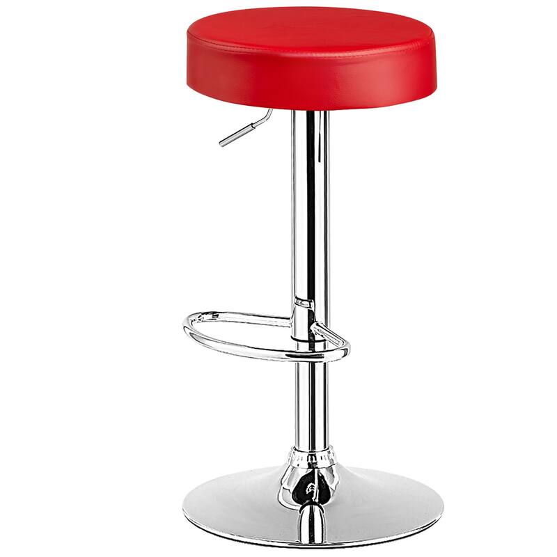 Costway Set of 2 Round Bar Stool Adjustable Swivel Pub Chair w/
