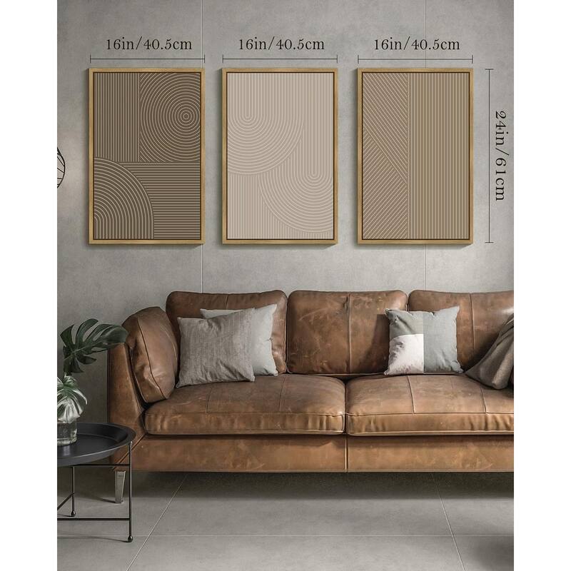 Wall Art Modern Boho Neutral Line Wall Decor Geometric Artwork