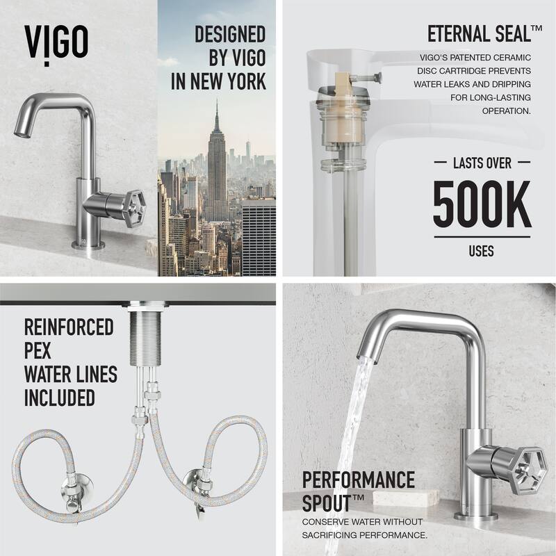 VIGO Ruxton 9" H Single Handle Single Hole Bathroom Faucet