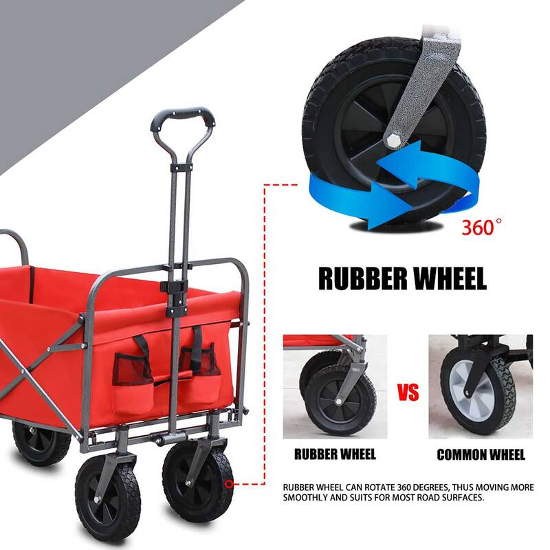 Outdoor Garden Multipurpose Micro Collapsible Beach Trolley Cart Camping Folding Wagon