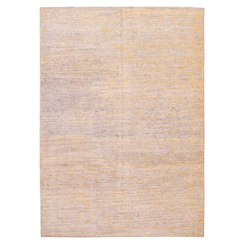 ECARPETGALLERY Hand-knotted Loreto Grey Silk Rug - 8'9 x 6'2 - Light Grey - 8'9 x 6'2