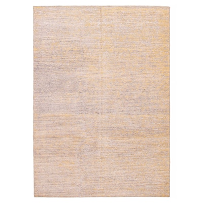 ECARPETGALLERY Hand-knotted Loreto Grey Silk Rug - 8'9 x 6'2
