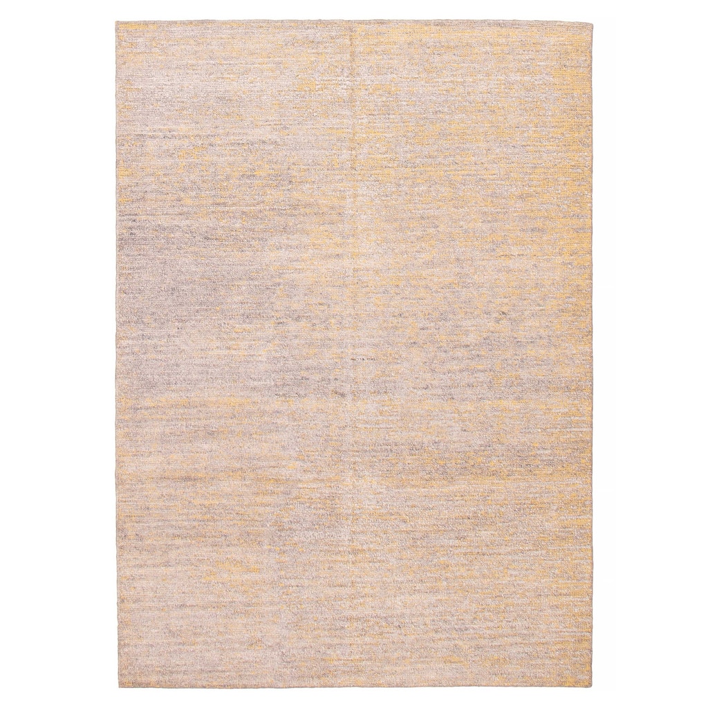 ECARPETGALLERY Hand-knotted Loreto Grey Silk Rug - 8'9 x 6'2