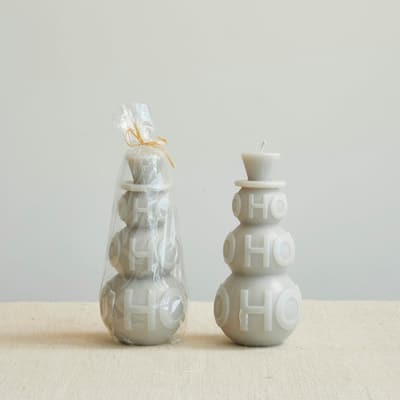 Snowman Holiday Cheer Pillar Candle