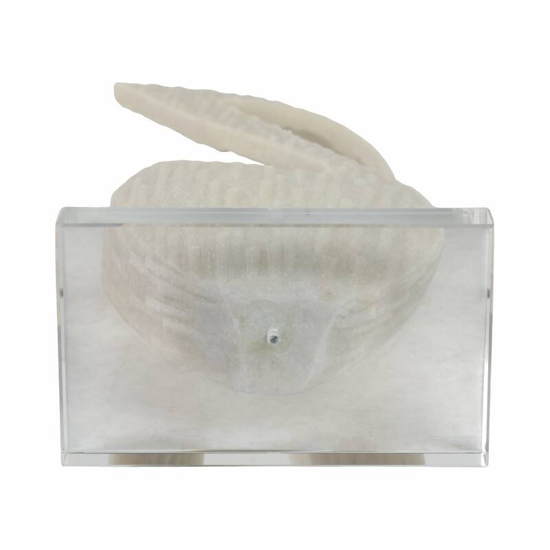 Resin Glass Decorative Object with Abstract Twist Design - 19" White - 8" x 5" x 19"