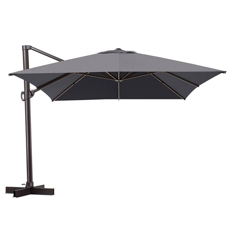 Pellebant Patio 10 x 13 FT Cantilever- Offset Umbrella Outdoor Umbrella with Base Stand - DarkGrey