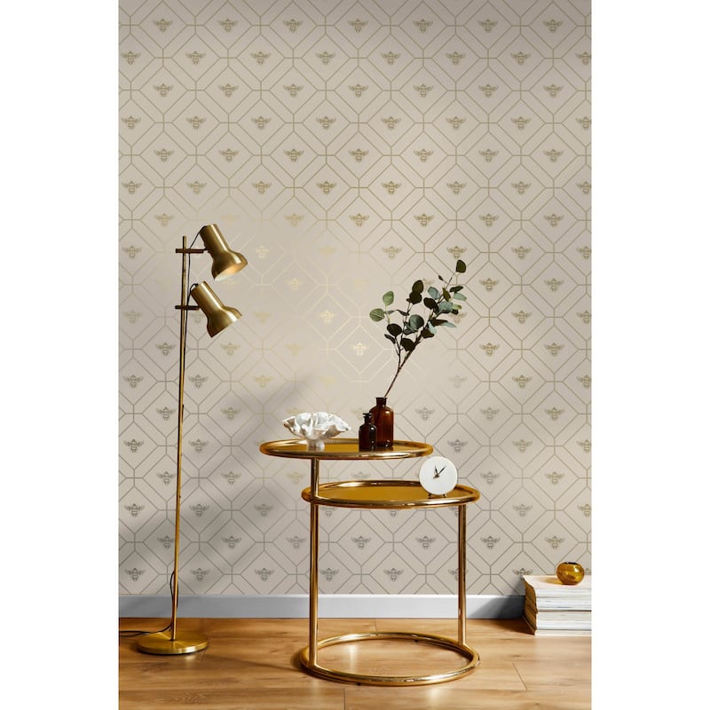 Honeycomb Bee Geometric Non-Pasted Wallpaper – 396in x 20.8in