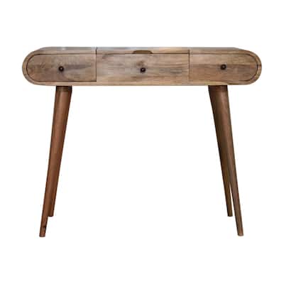 Mid-Century Modern Wood Round Table With Strong Legs