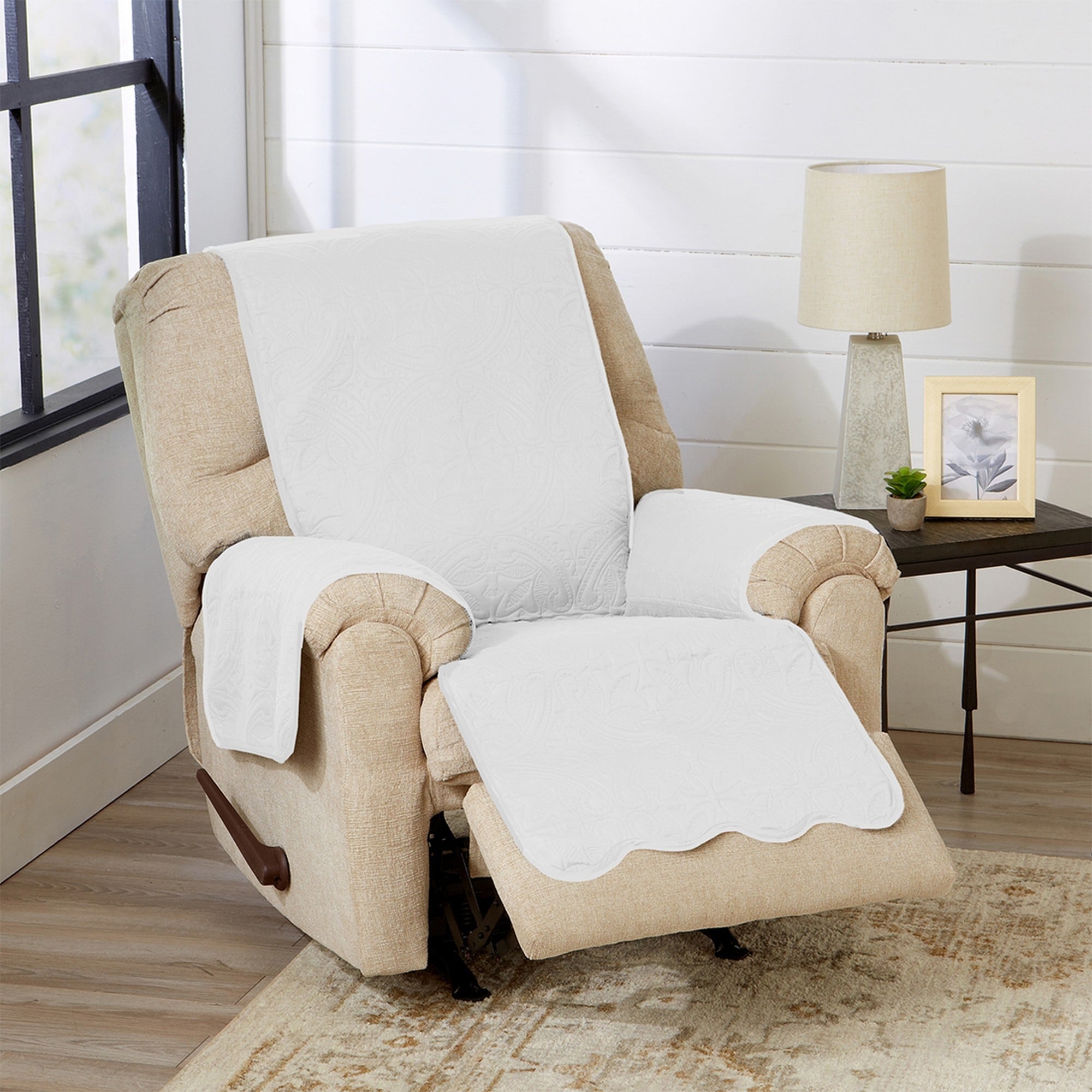Reversible Recliner Cover Quilted Pet Furniture Protector Slipcover