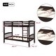 preview thumbnail 11 of 10, Espresso Twin over Twin Solid Wood Bunk Bed with Ladder and Fence