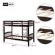 preview thumbnail 12 of 15, Twin Over Twin Bunk Bed with Ladder, Solid Wood Bed Frame with Safety Guardrail for Kids Teens Girls Boys, No Box Spring Needed