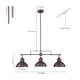 preview thumbnail 9 of 36, 3-Light Industrial Farmhouse Dome Pendant Metal Linear Kitchen Island Pendant Light Oil Rubbed Bronze Finish
