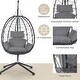 preview thumbnail 4 of 4, Egg Hanging Basket Chair with Stand for Bedroom Balcony