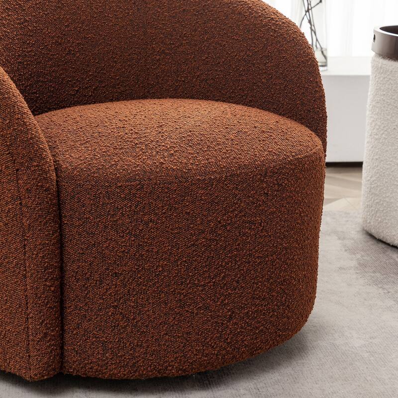 KINWELL 34" Wide Upholstered Swivel Accent Barrel Chair (Set of 2)