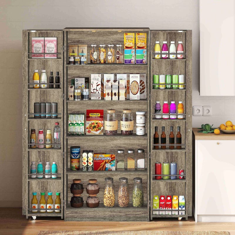 67" Kitchen Pantry Cabinet with Adjustable Shelves, Tall Storage Organizer Cupboard for Kitchen, Dining Room