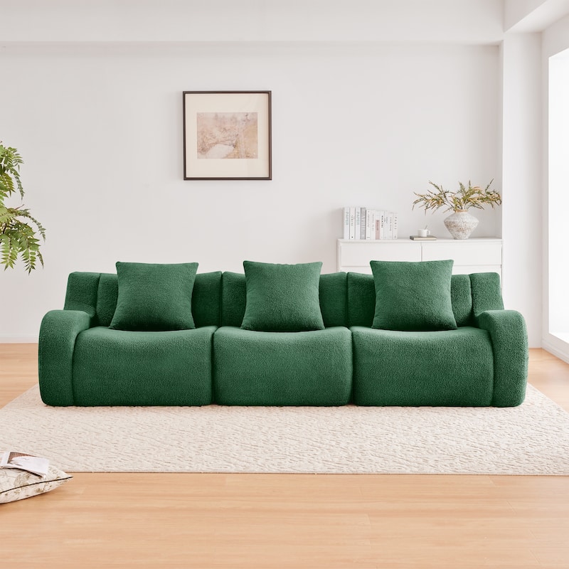 GDF Studio - Fairford 3-Seat Modular Sofa With Curved Armrests & Non-Slip Base