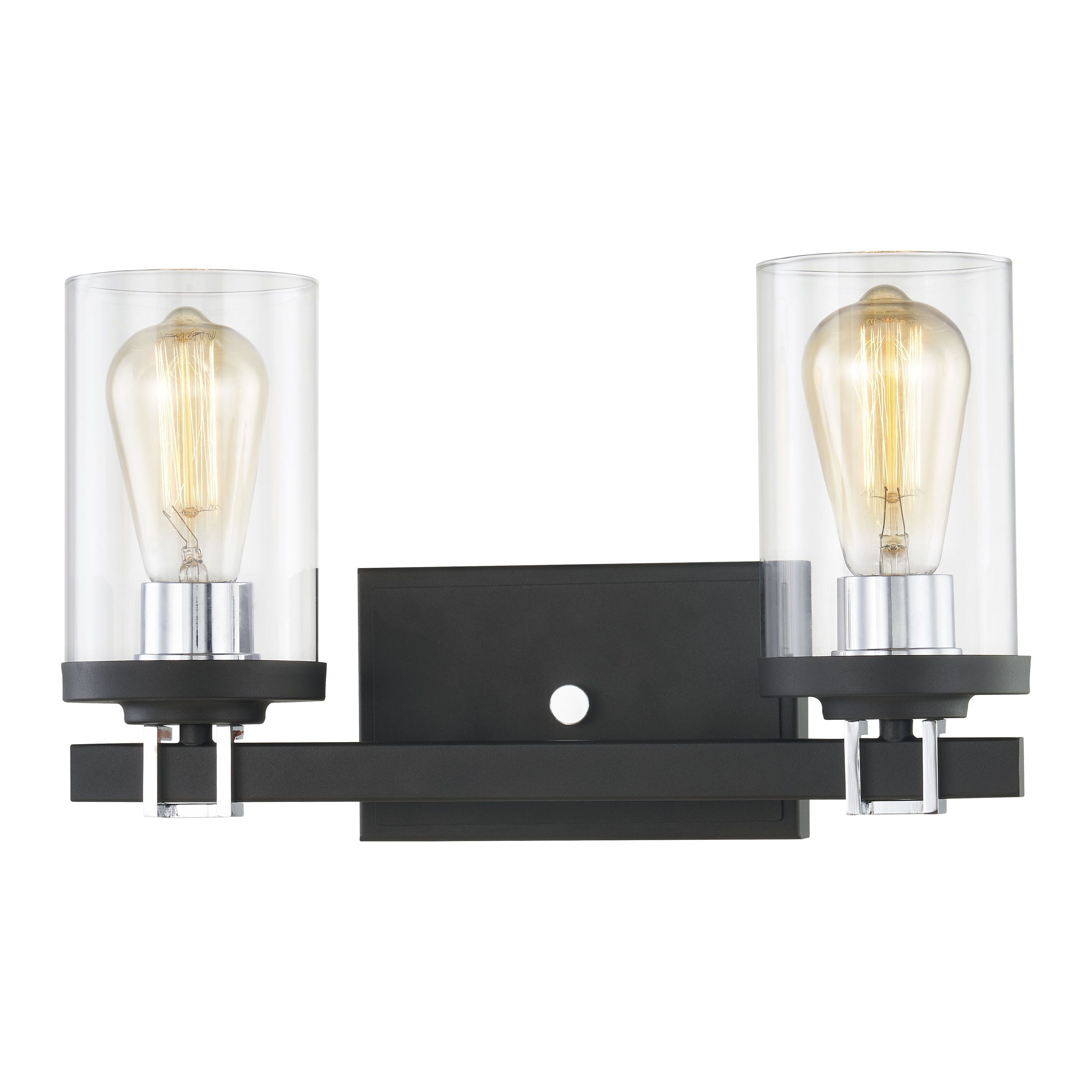Atlas Lighting Holdfast Charcoal and Chrome Modern Bathroom Vanity Light