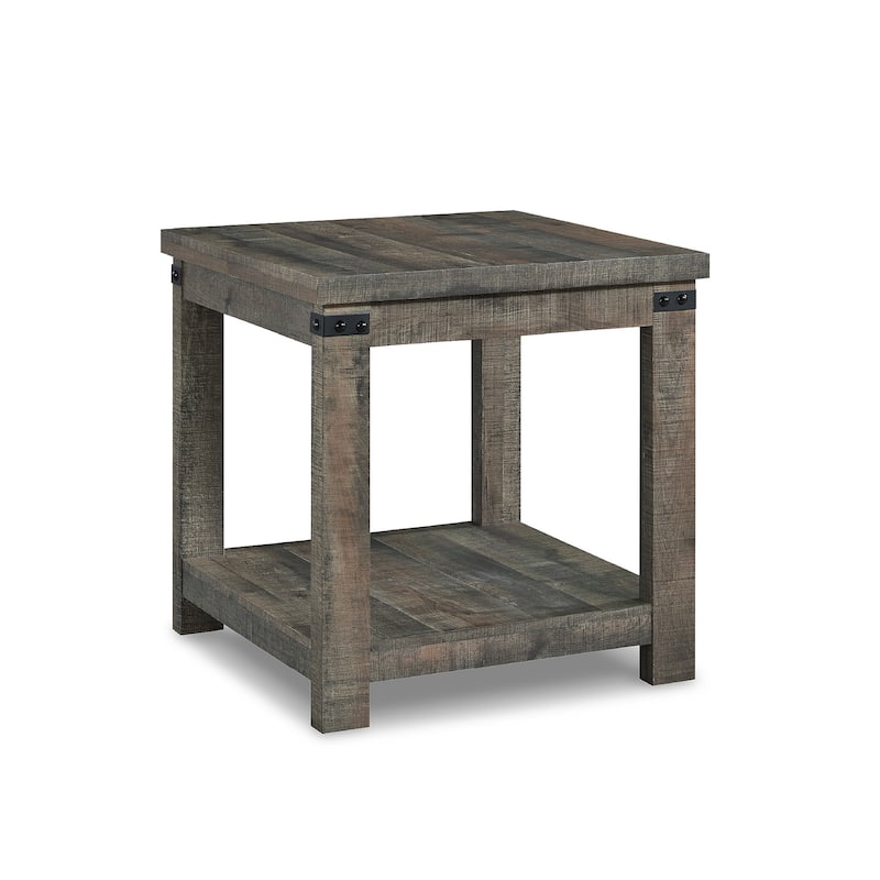 Signature Design by Ashley Hollum Rustic Brown End Table - 24"W x 24"D x 24"H