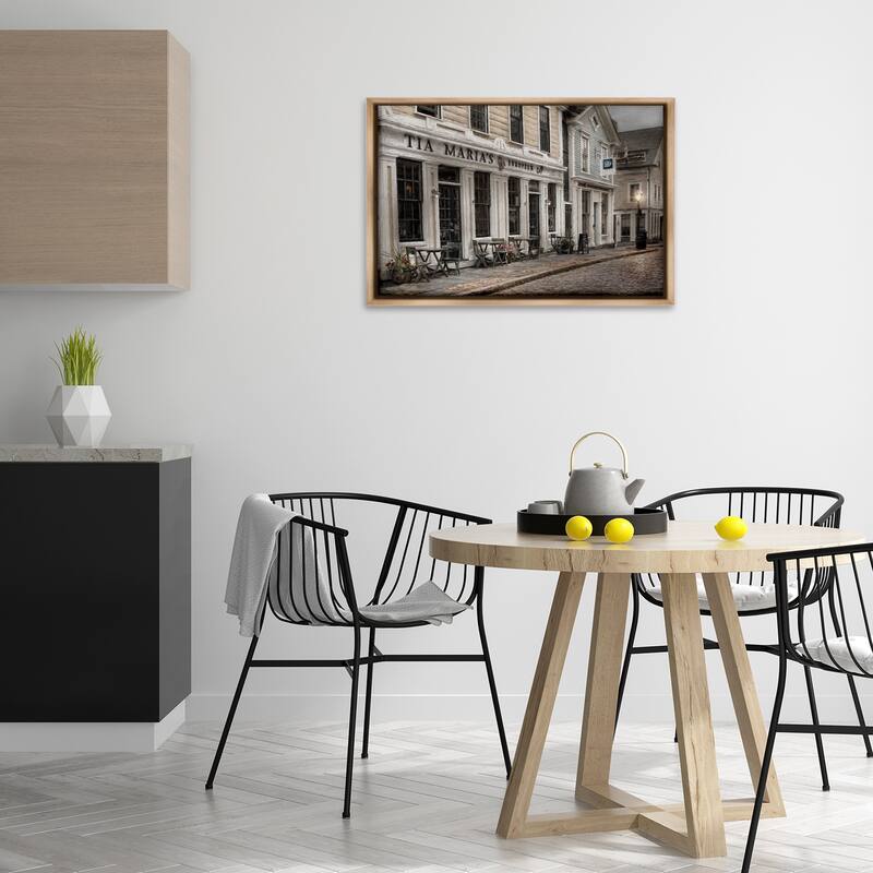 Stupell European Cafe Architecture Framed Floater Canvas Wall Art Design By Robin-Lee Viera