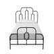 preview thumbnail 3 of 3, Twin size Farmhouse Adjustable Height Platform Bed in Black Gold Metal Finish