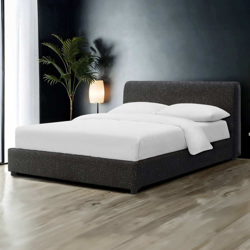 Furniture of America Vanessa Modern Boucle Upholstered Platform Bed