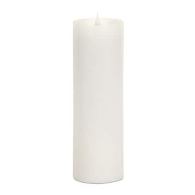 Set of 2 LED Lighted Pillar Candle with Moving Flame 9"