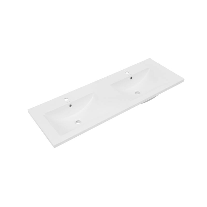 48" Ceramic Vanity Top With Double Basins