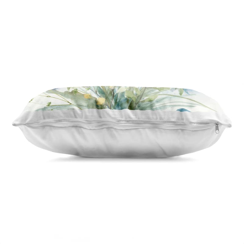 Stupell Blue Toned Wild Flowers Decorative Printed Throw Pillow Design by Nan