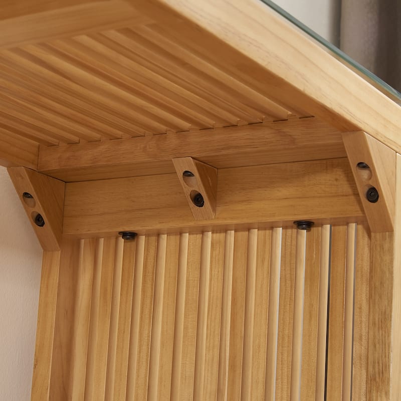 Pine Dining Bench and Table,Small Tempered glass included