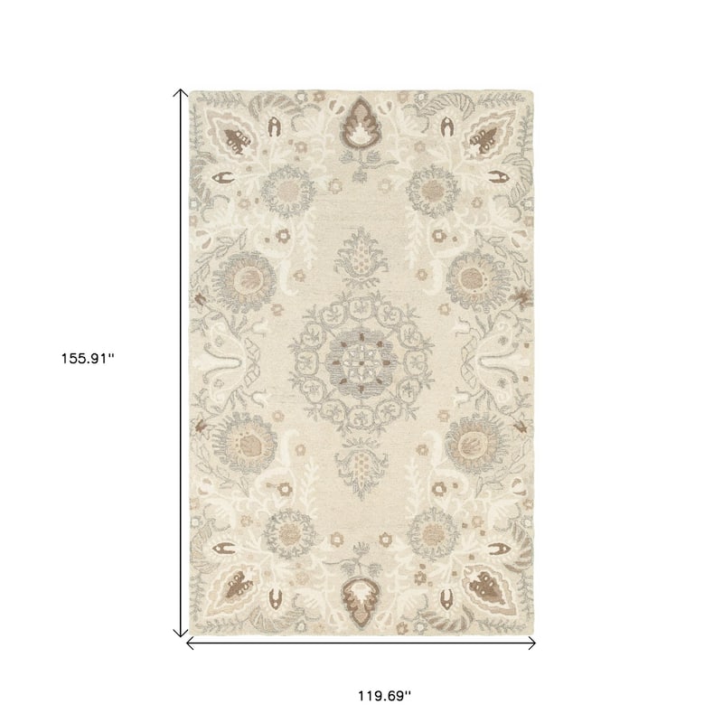 HomeRootsFloral Scandinavian Rectangle Area Rug