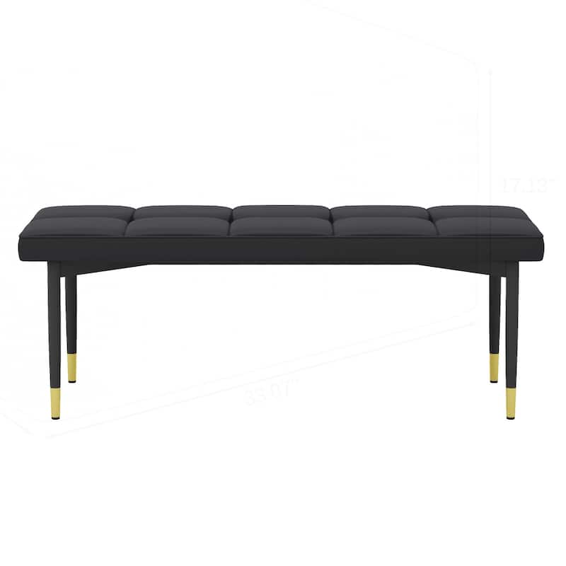 47*16 Inch Multifunctional Black Shoe Bench
