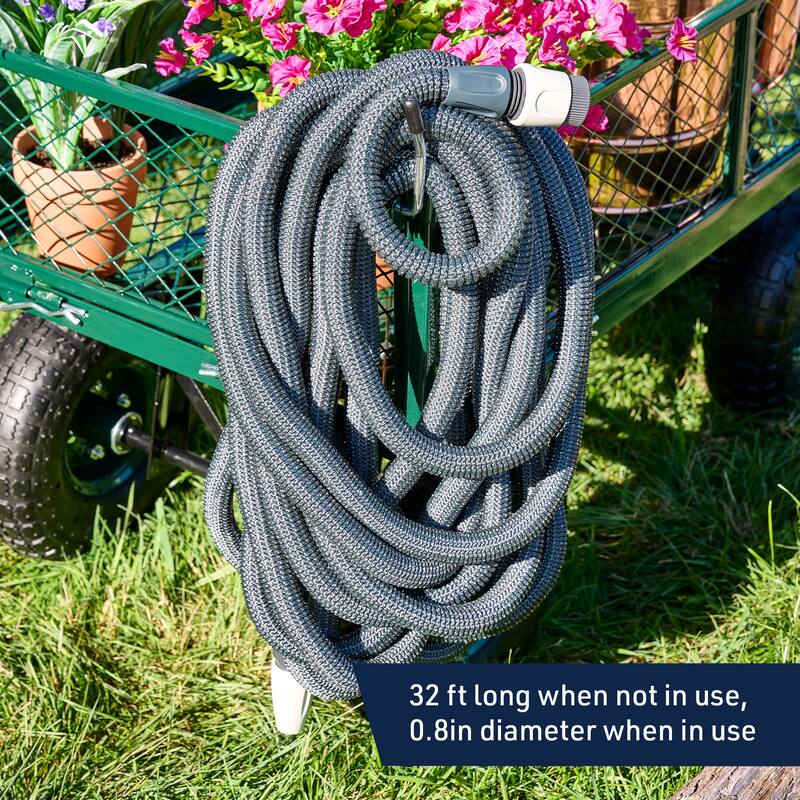 Kings County Tools 98Ft Flexible Water Garden Hose with Nozzle and Quick Connectors