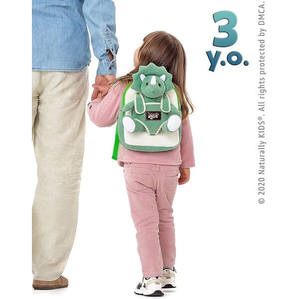 Green Triceratops Plush Stuffed Animal, Dinosaur Gifts for Kids 3-5, Dinosaur Backpack, Toddler Backpack for Boys, Girl