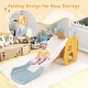 preview thumbnail 8 of 7, Foldable Slide with Basketball Hoop and Buffer Zone for Kids Aged 3 Plus Years Old - 68” x 27” x 36” (L x W x H)