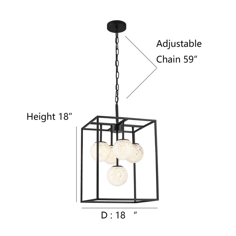 Diana 5-Light Contemporary Foyer Hall Chandelier - 18 in.Wide